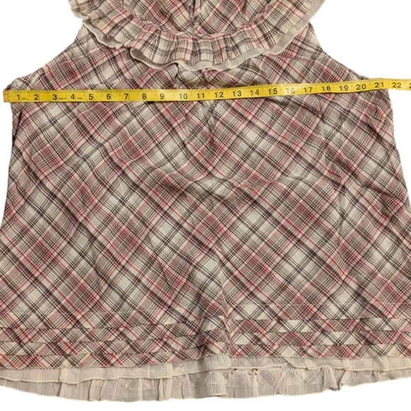 Tommy Hilfiger Plaid Ruffle Top Fem Lightweight - Fall Chic - Picture 9 of 9